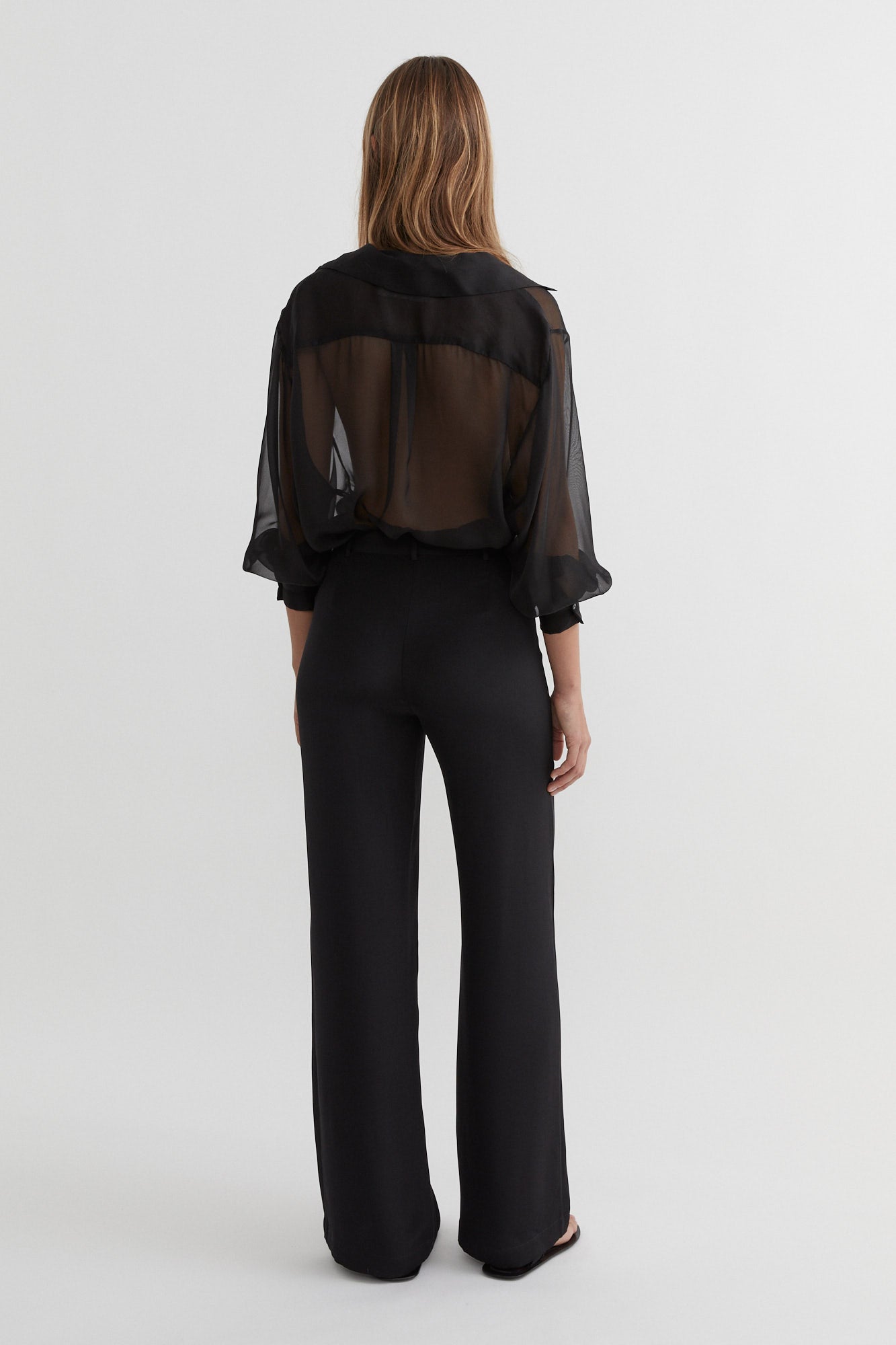 SAINT Lookbook Black Silk Pants, the perfect dressy going out pant. Made in Australia