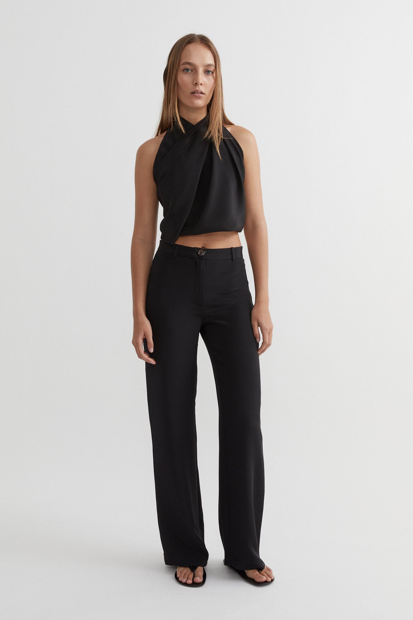 SAINT Lookbook Black Silk Scarf Top Large. Made in Australia