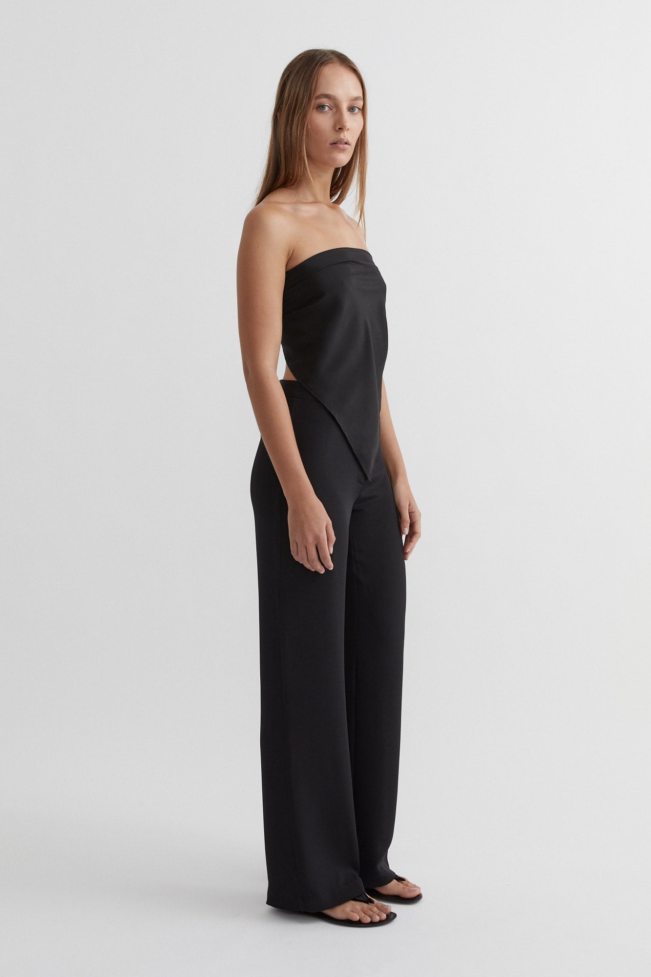 SAINT | Silk Scarf Top Black