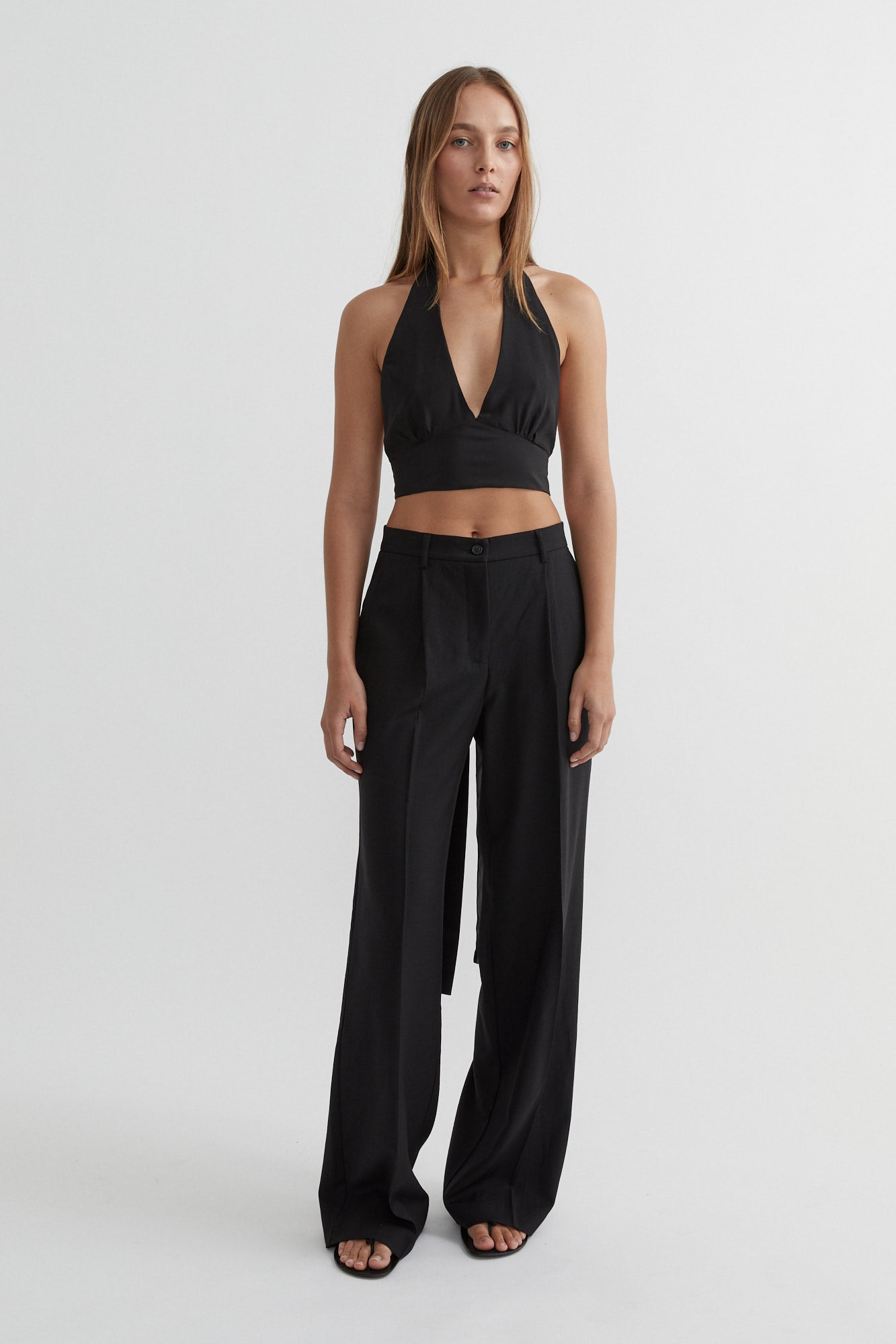 SAINT Lookbook Silk Tie-up Top black backless going out / party top. Made in Australia