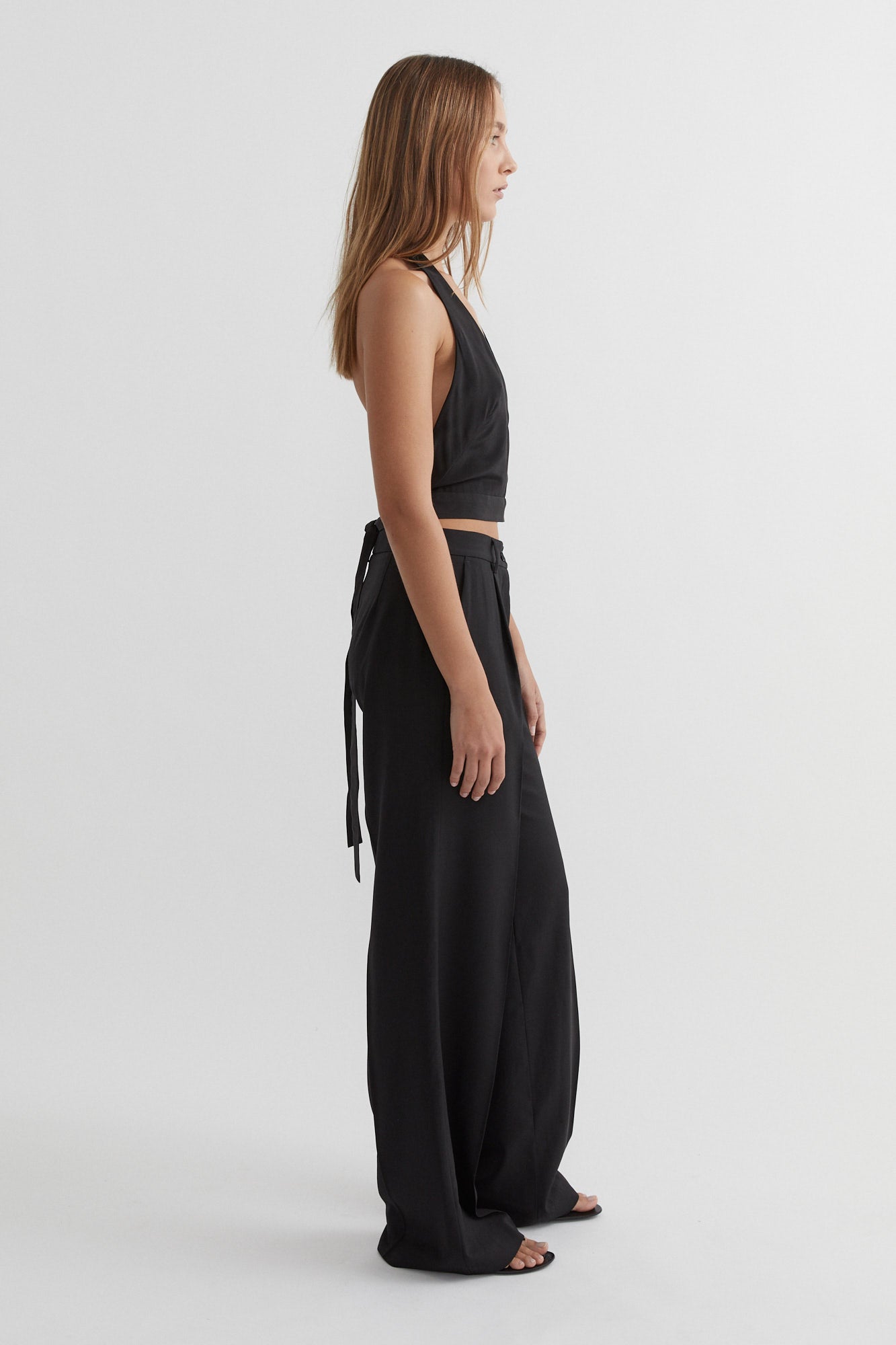 SAINT Lookbook Silk Halterneck Top black backless going out / party top. Made in Australia