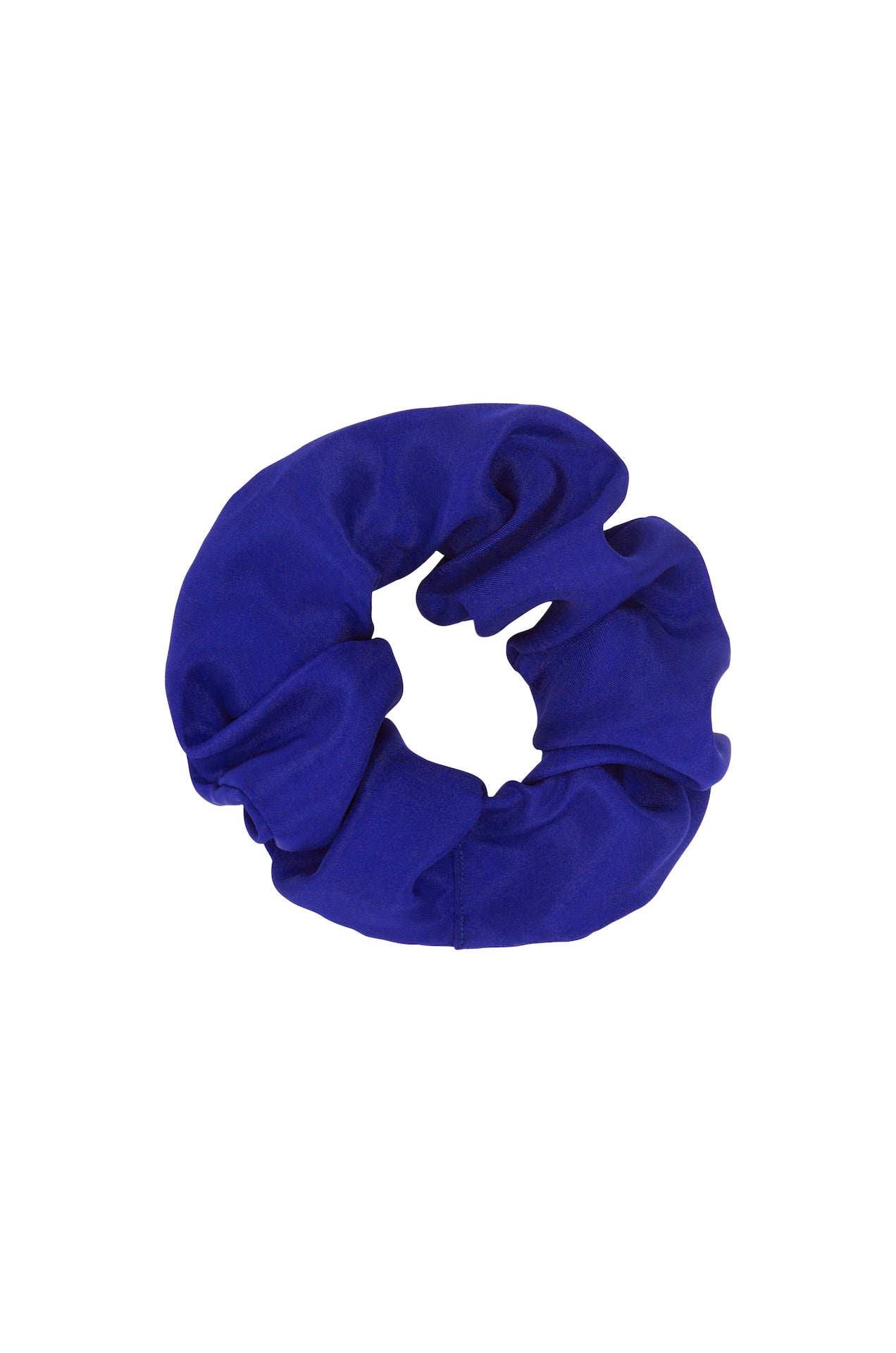 SAINT silk hair tie scrunchie in blue pure silk. made in Australia. 100% silk satin