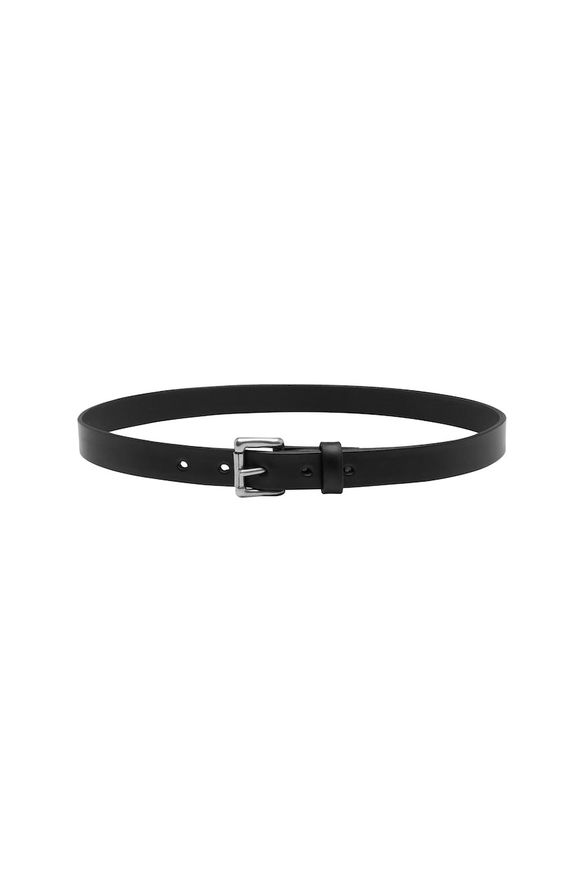 SAINT | Slim Leather Belt in Silver