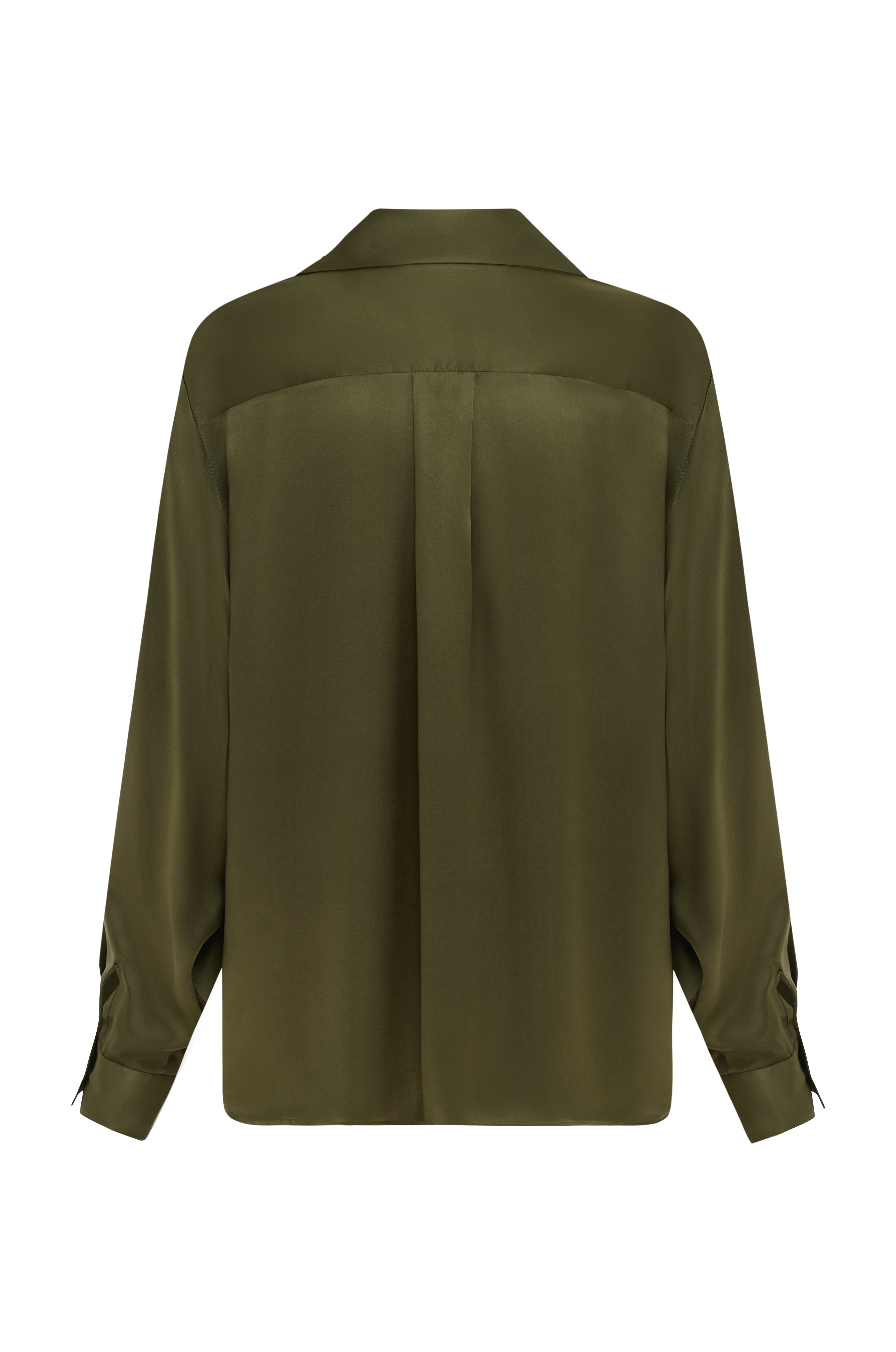 SAINT | Classic Silk Shirt Olive