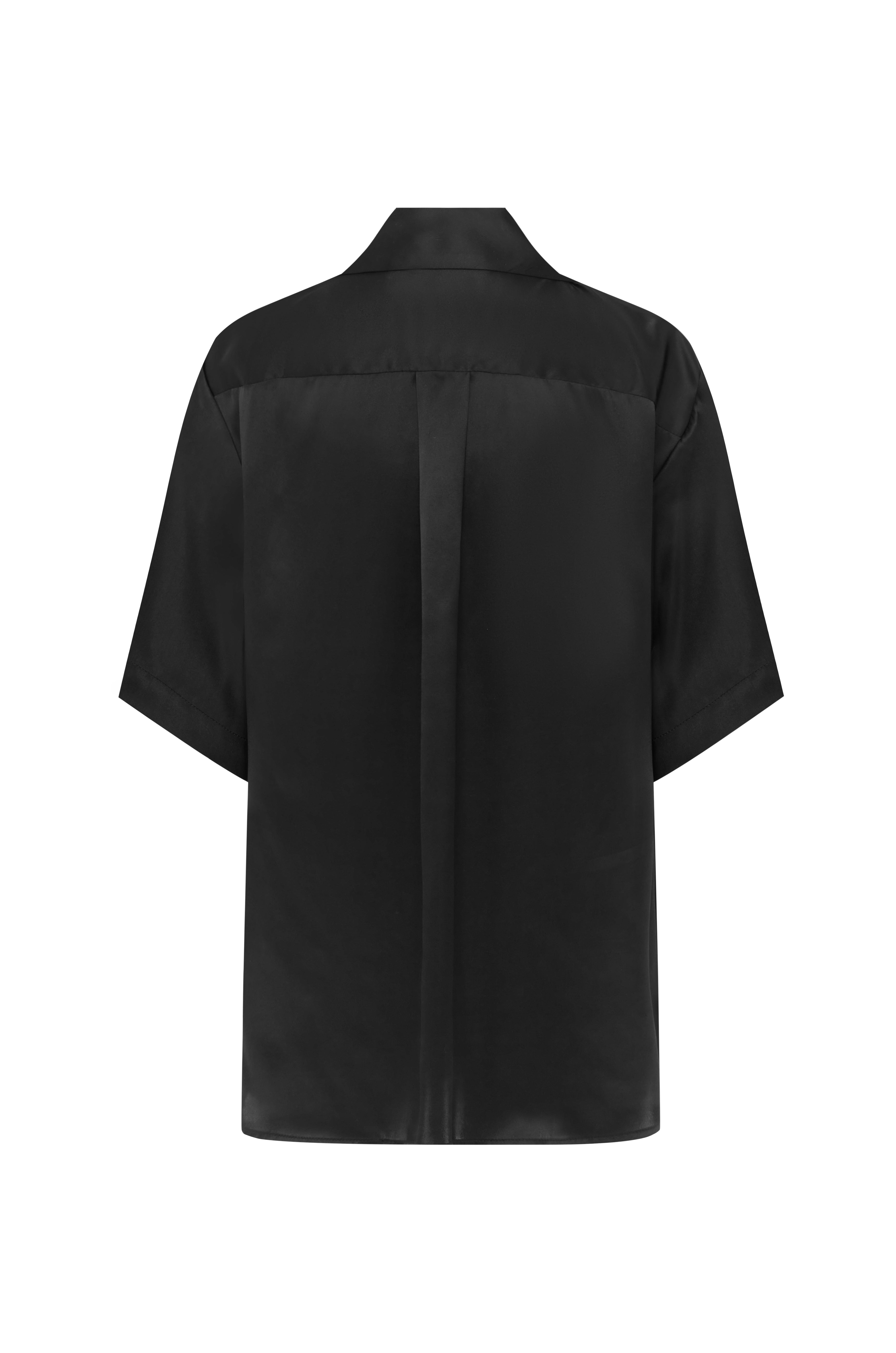 Classic Silk Shirt Black | SAINT