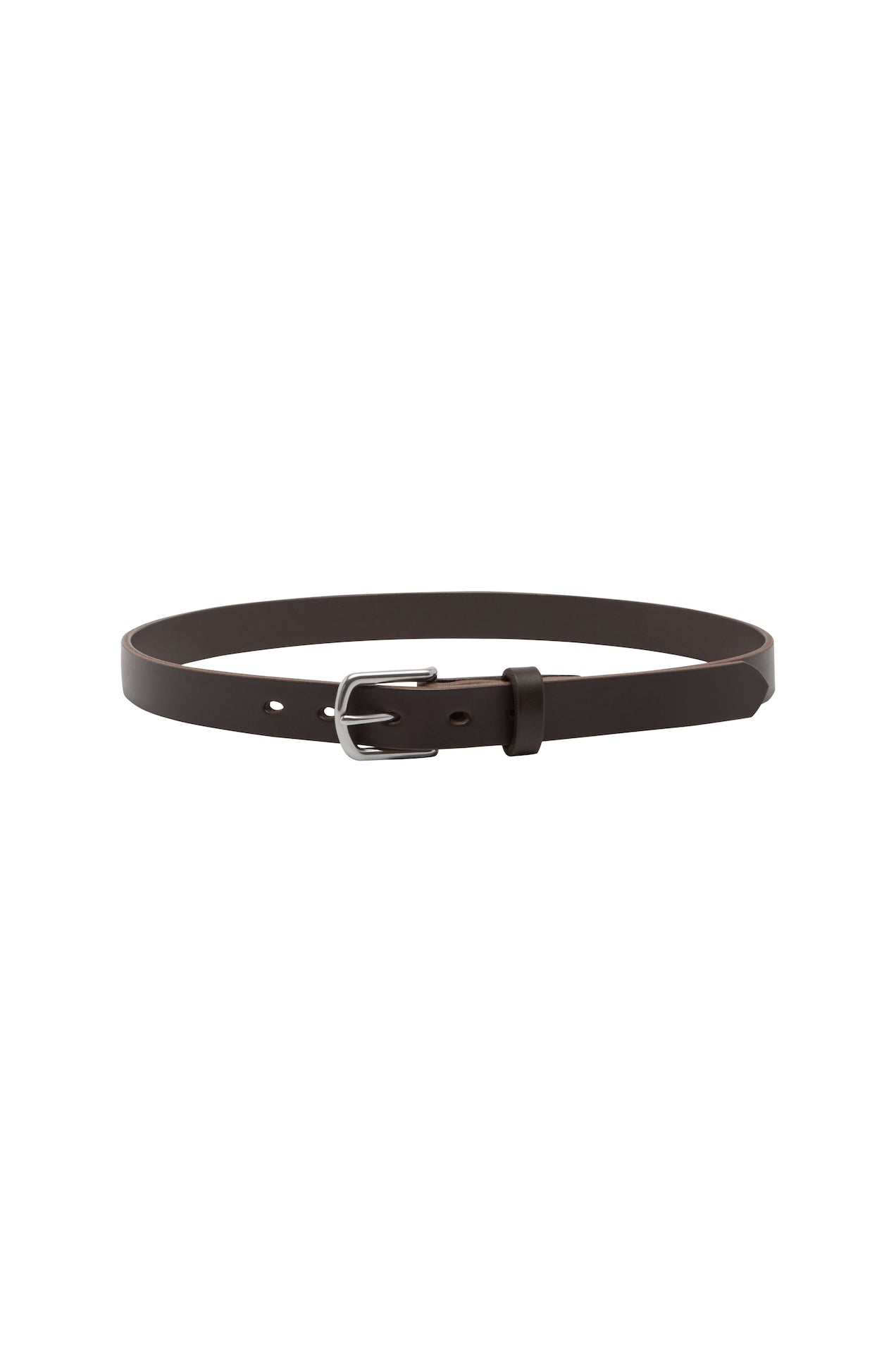 SAINT classic leather belt in brown leather with stainless steel buckle. made in Australia using traditional leather smith techniques. 100% Italian leather