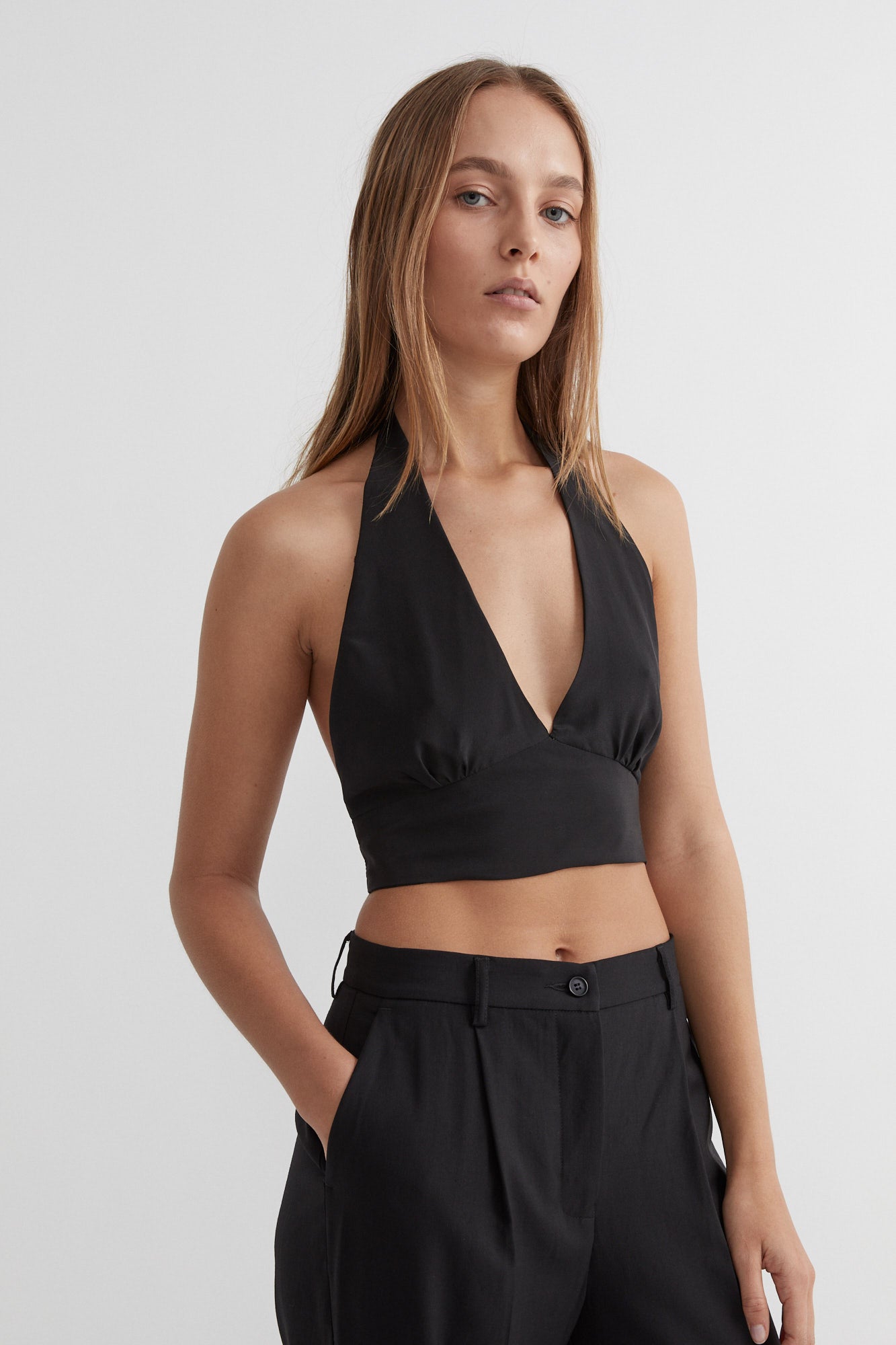 SAINT Lookbook Silk Tie-up Top black backless going out / party top. Made in Australia