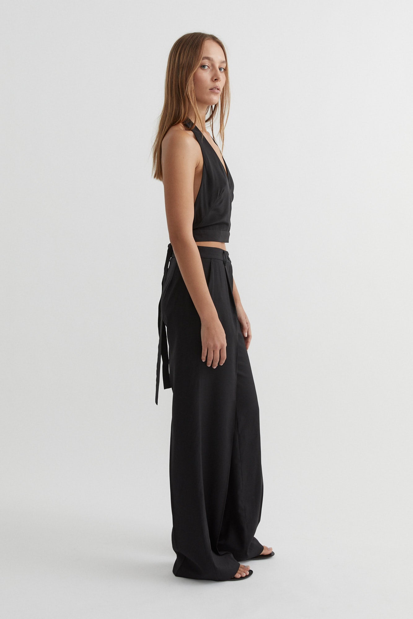 SAINT Lookbook Silk Halterneck Top black backless going out / party top. Made in Australia