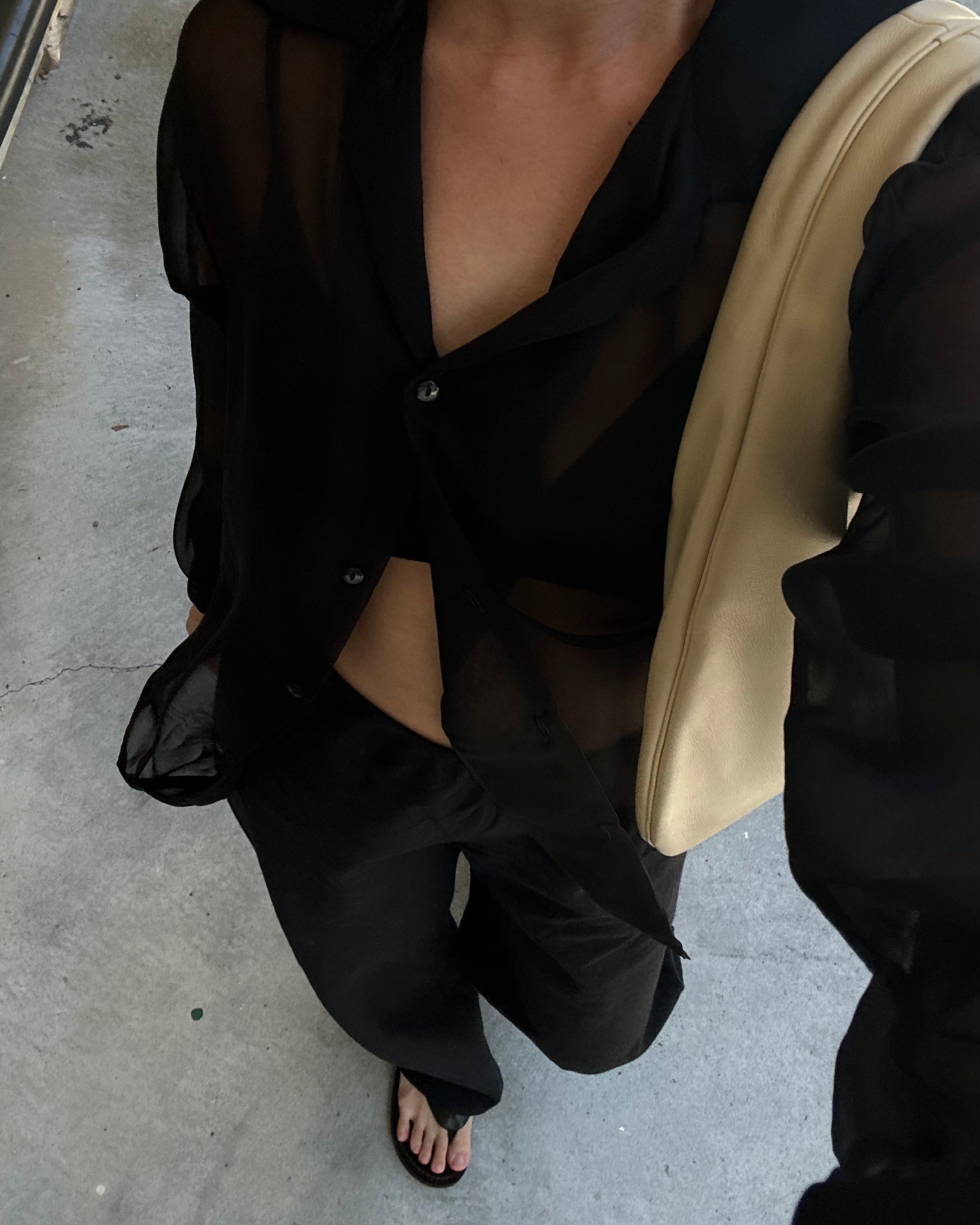 Classic Silk Shirt in Sheer | The UNDONE