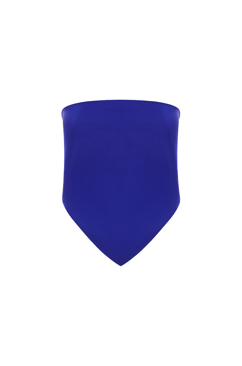 SAINT silk scarf top in blue pure silk. made in Australia. 100% silk crepe de chine
