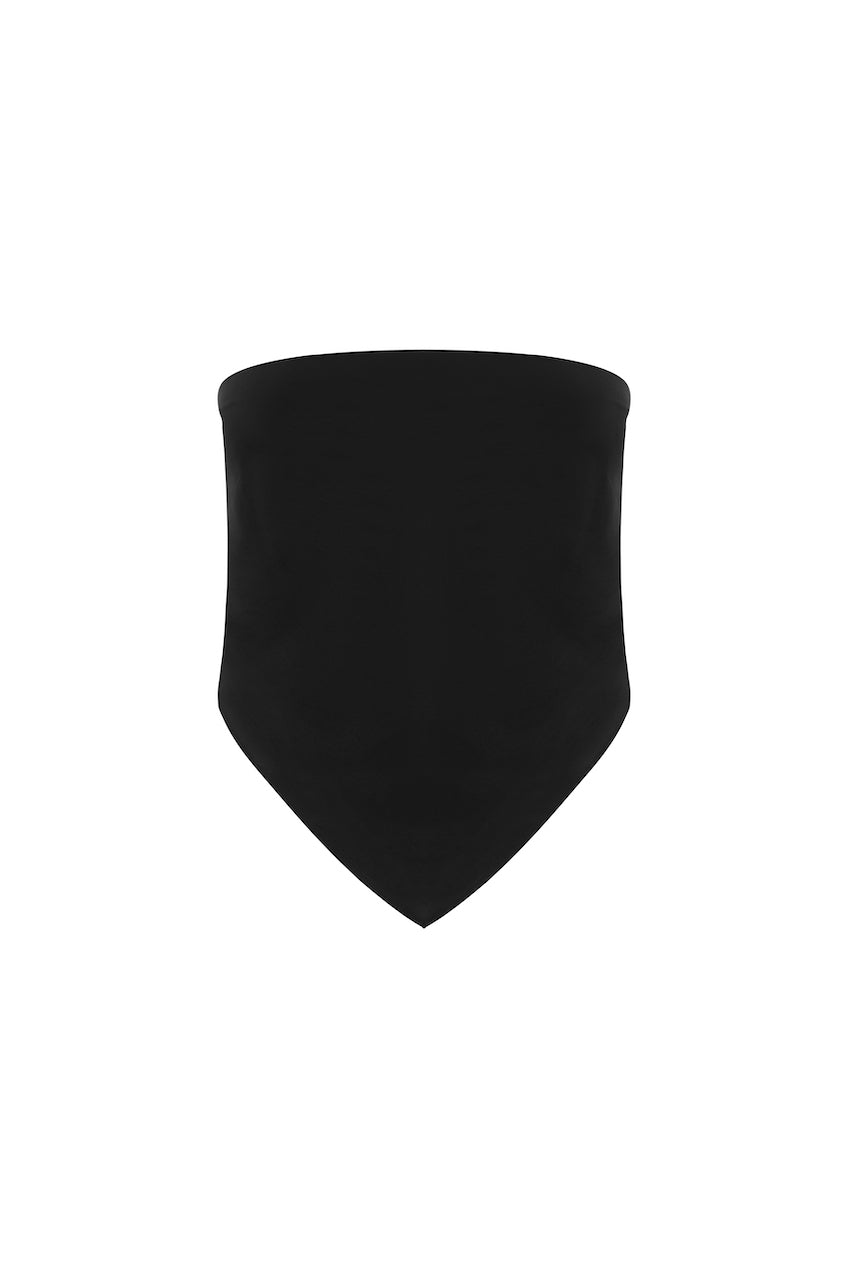 SAINT silk scarf top in black pure silk. made in Australia. 100% silk crepe de chine