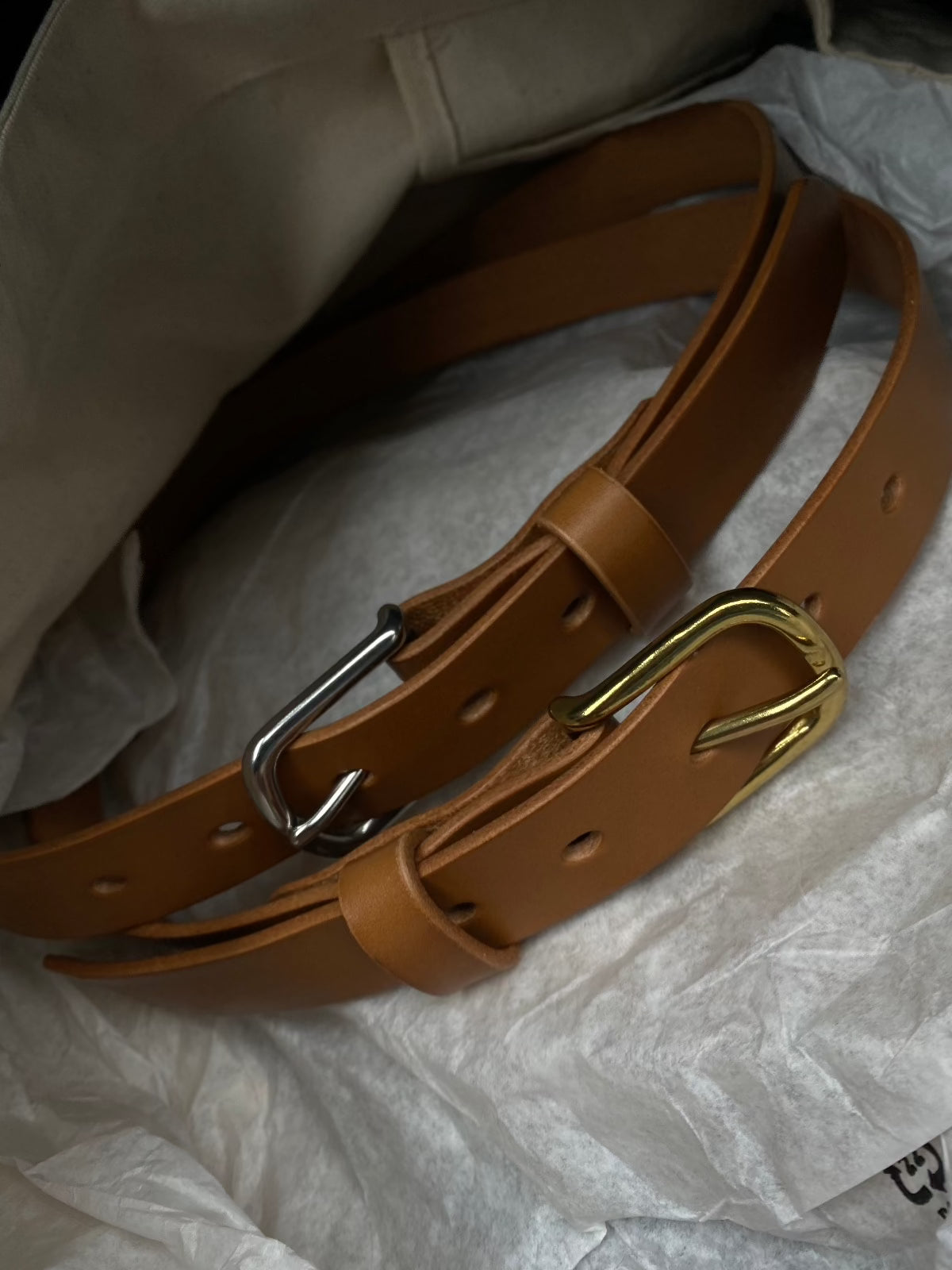 SAINT classic leather belt in tan leather with solid brass buckle. made in Australia using traditional leather smith techniques. 100% Italian leather