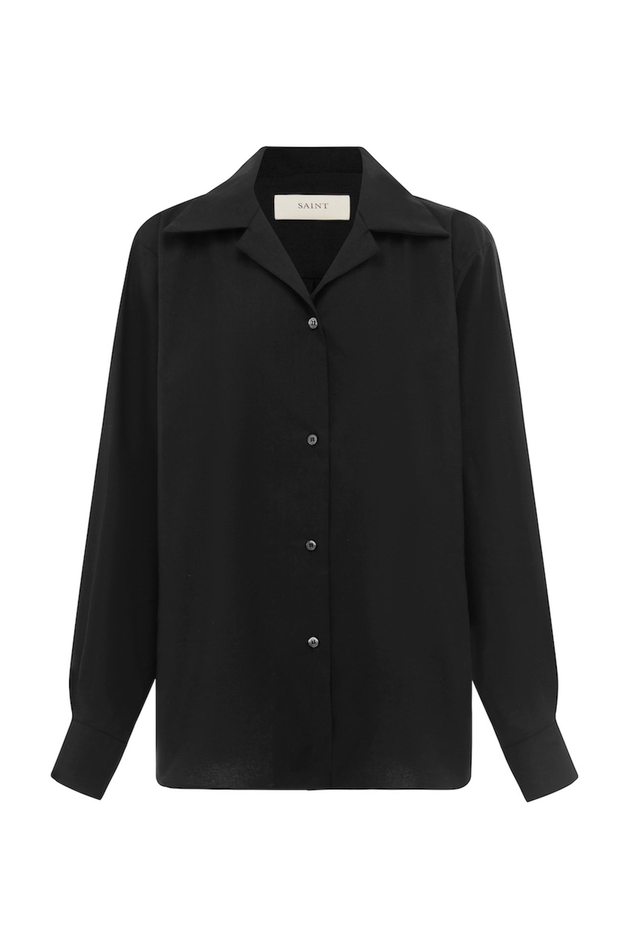 SAINT organic cotton shirt in black. oversized fit. made in Australia. 100% organic cotton