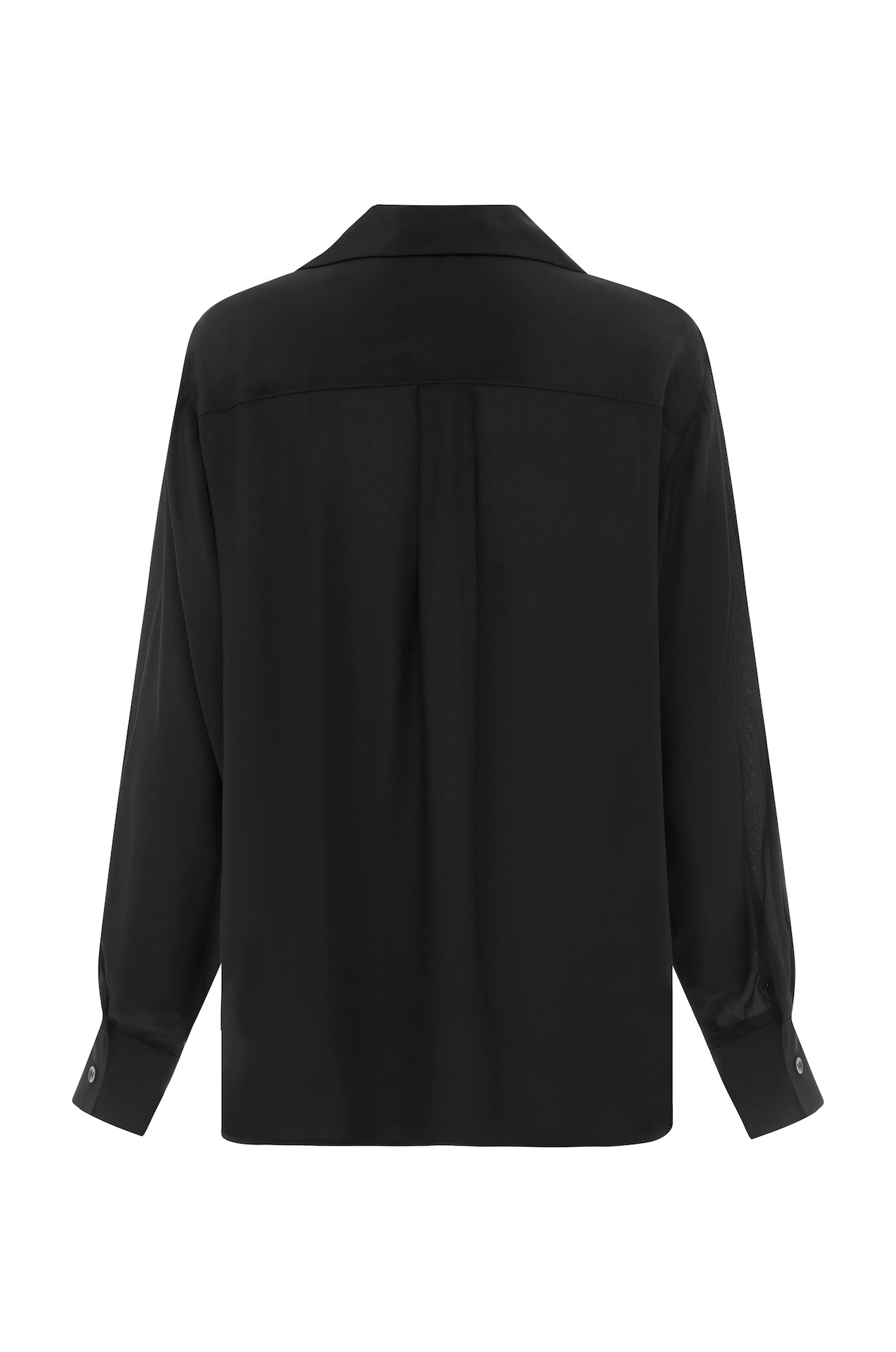 SAINT classic silk shirt in black pure silk. made in Australia. 100% silk crepe de chine